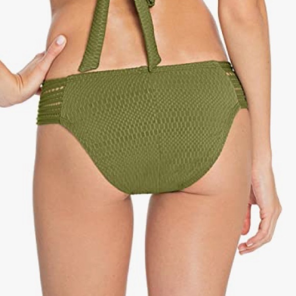 ROBIN PICCONE Perla Crochet Bikini Bottoms In moss size Medium - Picture 3 of 12